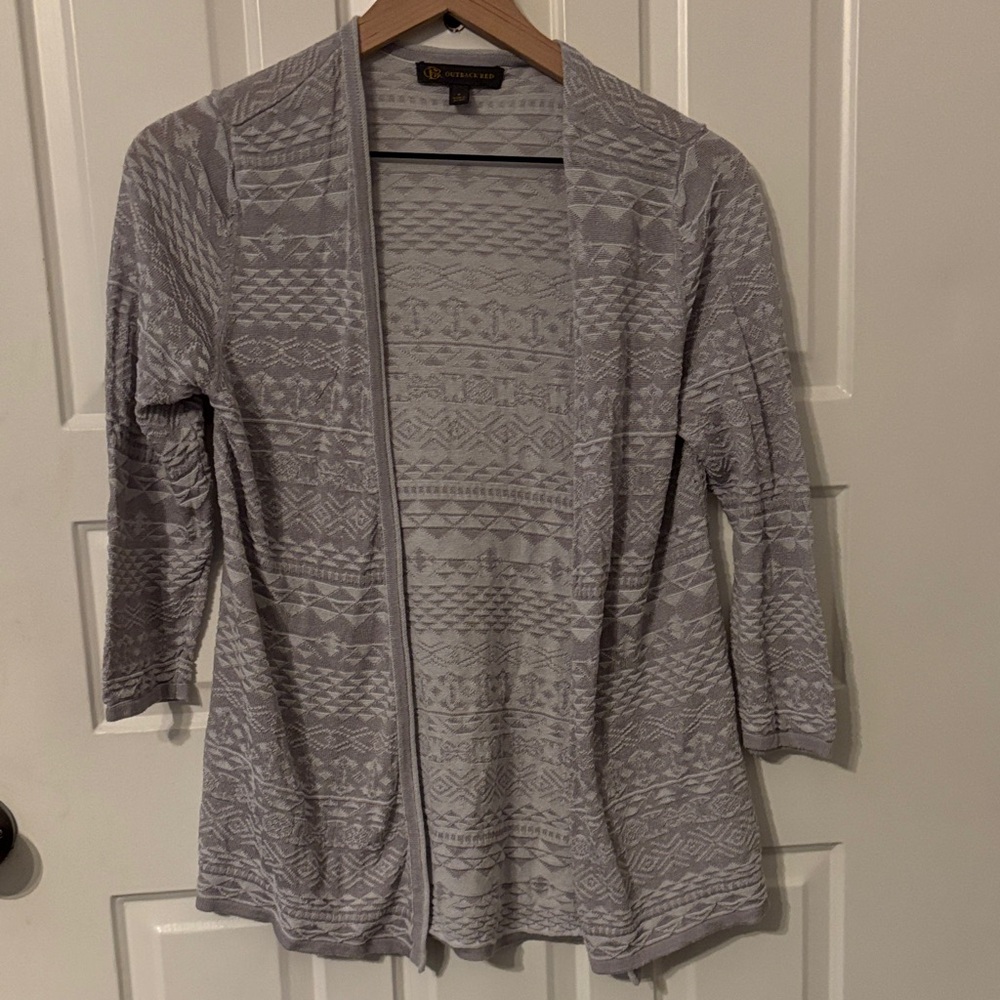 Outback Red Small Gray Patterned Cardigan - image 1